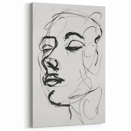 Abstract Human Figures - Minimalist Contemporary Line Art Canvas