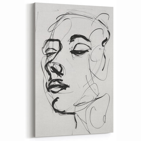 Abstract Human Figures - Minimalist Contemporary Line Art Canvas