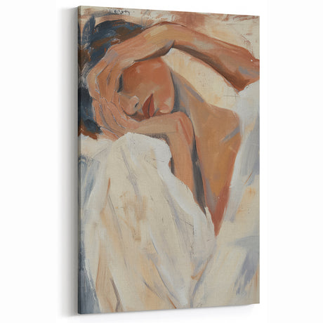 Modern Figurative Abstract - Restful Reverie in Warm Tones