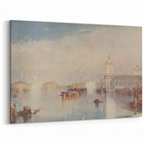 Romanticism Art: "Venice, The Dogana" Historical Landscape Canvas Print