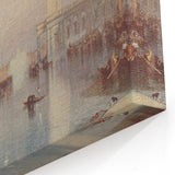 Romanticism Art: "Venice, The Dogana" Historical Landscape Canvas Print