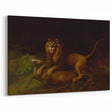 Romanticism Art: "A Lion Attacking a Stag" Wildlife Canvas Print