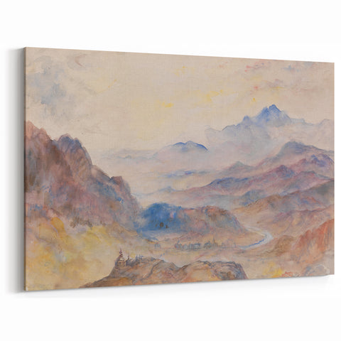 Romanticism Art: "Mountain Scene, Mist Rising" Serene Landscape Print