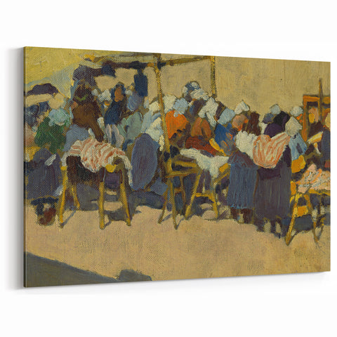 Abstract Market Scene - Modern Wall Art in Minimalist Contemporary Style