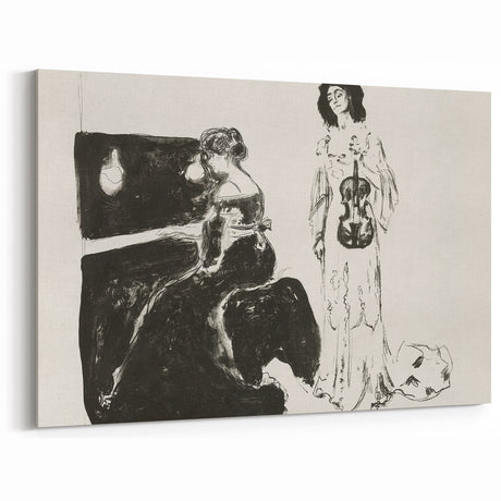 Expressionist Art: Monochrome Violin Concert in Modern Expressionism