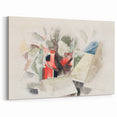 Modern Wall Art: Abstract Rooftops and Trees with Geometric Flair