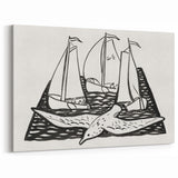 Expressionist Nautical Scene - Sailing Ships | Modern Wall Art Print