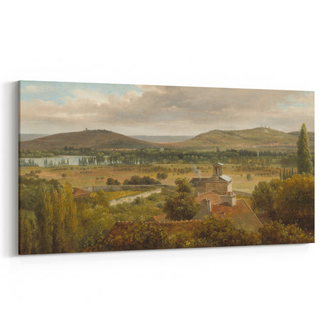 Romantic Art Prints: Panoramic Landscape Near River Moselle by Rousseau