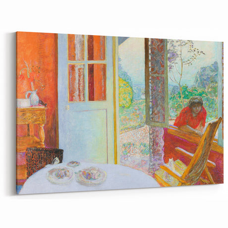 Modern Wall Art: Vibrant Country Dining Room with Scenic Outdoor View
