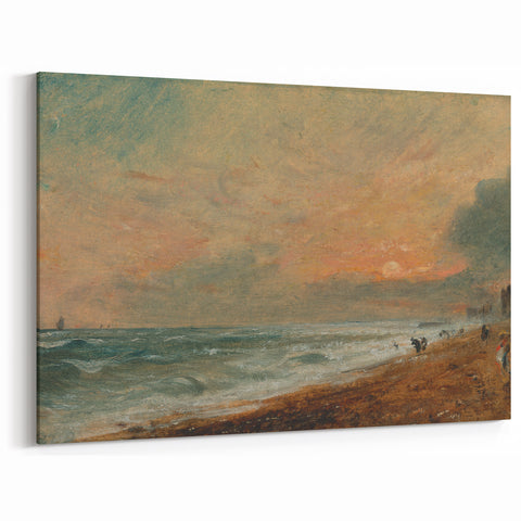 Romanticism Art: Hove Beach by Constable - Seascape Canvas Print