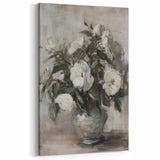 Floral Abstract Canvas Art – Elegant White Rose Bouquet