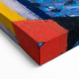 Modern Wall Art: Bold Abstract Landscape with Vibrant Geometric Design