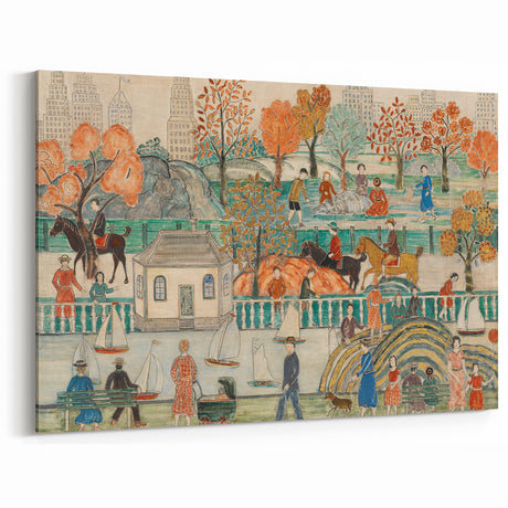 Modern Wall Art: Charming Central Park Scene with Vibrant City Life