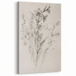 Minimalist Black-and-White Floral Sketch – Elegant Botanical Canvas