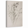 Minimalist Black-and-White Floral Sketch – Elegant Botanical Canvas