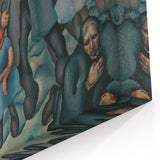 Modern Wall Art: Emotional Depiction of Refugees in Somber Tones