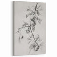Elegant Black-and-White Botanical Art – Apple Tree Branch Sketch