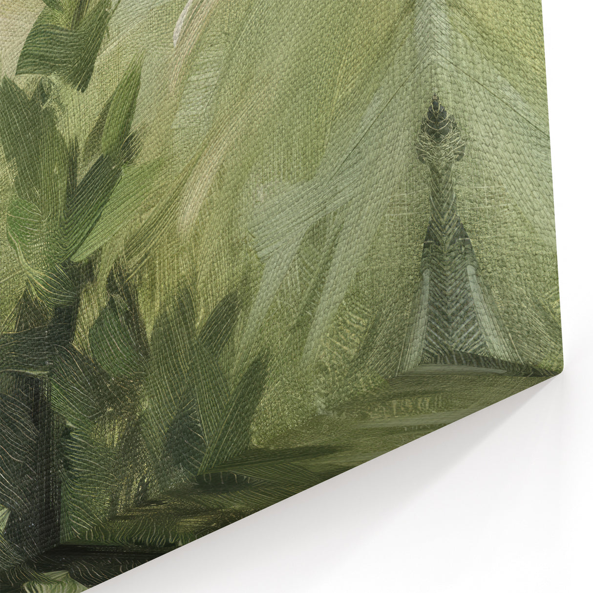 Abstract Greenery Art - Lush Botanical Scene on Canvas Wall Art
