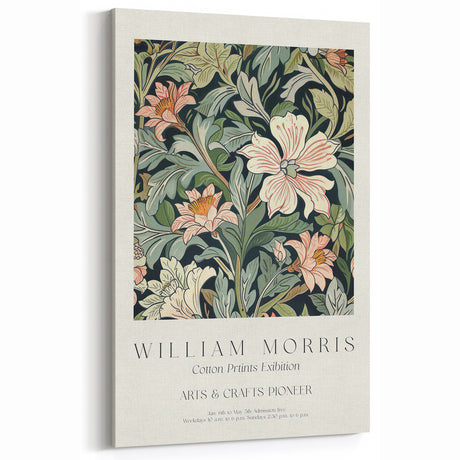 Elegant Floral Pattern Art - Vintage Botanical Design on Canvas