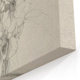 Elegant Floral Sketch - Black and White Botanical Drawing on Canvas