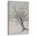 Minimalist Tree Art - Black and White Botanical Illustration on Canvas