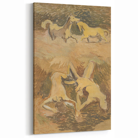 Dynamic Horse Scene Wall Art - Abstract Modern Art Prints