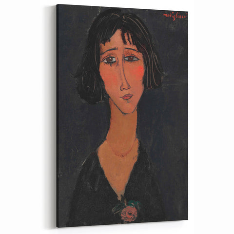 Abstract Modern Portrait - Modigliani Inspired Modern Wall Art Print