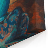 Abstract Still Life - Blue Vase and Textured Cloth Wall Art