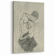 Modern Figurative Sketch - Egon Schiele's Abstract Line Art Print