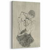 Modern Figurative Sketch - Egon Schiele's Abstract Line Art Print
