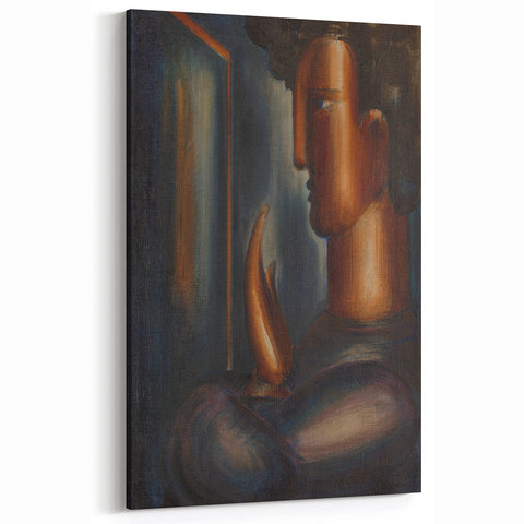 Modern Wall Art - Abstract Before the Mirror Portrait in Subtle Tones