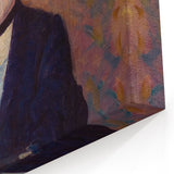 Modern Wall Art - Elegant Woman with Green Hat in Impressionist Style