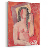 Modern Wall Art - Abstract Grooming Portrait in Warm Minimalist Style