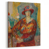 Modern Wall Art - Woman in Red Blouse with Tulips by Glackens