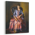 Modern Figurative Art - Elegant Woman in Purple and Pink Dress