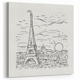 Black and White Expressionist Eiffel Tower Wall Art