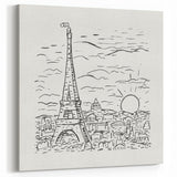 Black and White Expressionist Eiffel Tower Wall Art