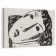 Abstract Expressionist Face Illustration – Monochrome Wall Art