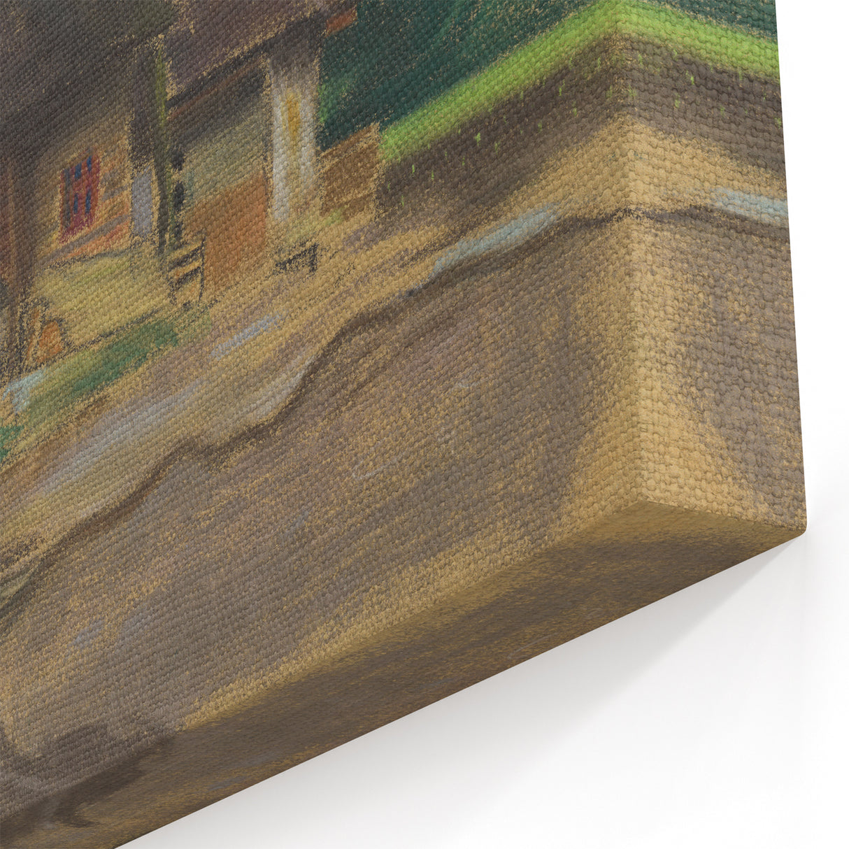 Expressionist Village Scene – Vibrant Rural Landscape Wall Art