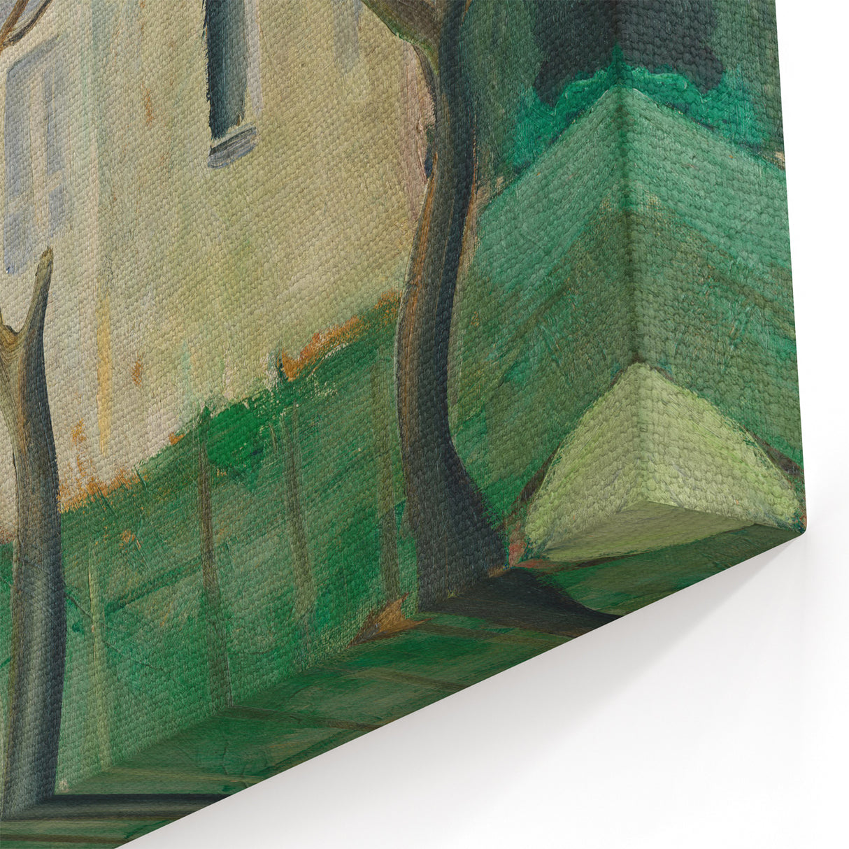 Expressionist Villa Painting – Tranquil Garden Wall Art