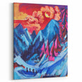 Vibrant Expressionist Winter Scene – Abstract Mountain Wall Art