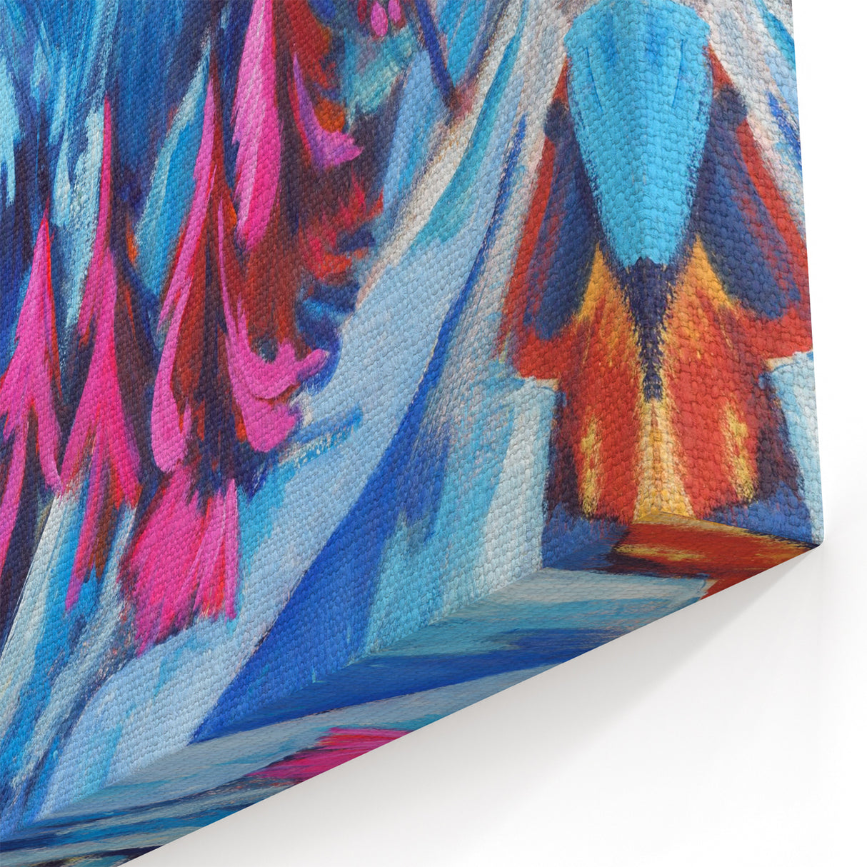 Vibrant Expressionist Winter Scene – Abstract Mountain Wall Art