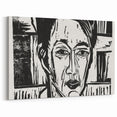 Expressionist Art - Wehrlin, Facing Front by Kirchner - Bold Woodcut Print