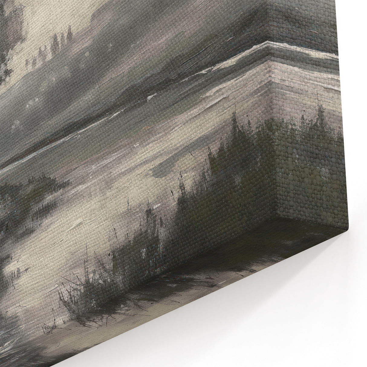 Peaceful Riverside Landscape - Nature's Harmony Abstract Canvas Art