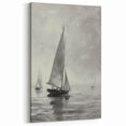 Monochrome Sailing Landscape - Canvas Prints with Elegant Charm