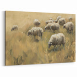 Sheep in Meadow Landscape - Scenic Canvas Prints for Rustic Homes