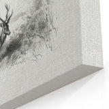 Majestic Deer Sketch - Monochrome Canvas Prints for Elegant Decor