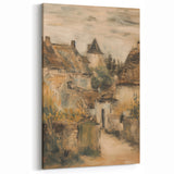 Rustic Village Scene - Rustic Warmth Abstract Canvas Art