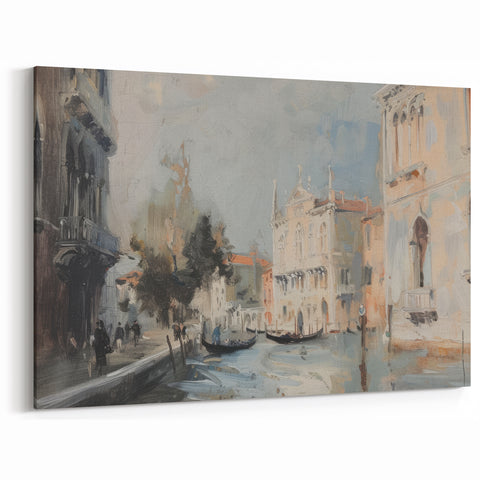 Venetian Canal Scenic Art Print - Classic Landscape Wall Decor