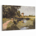 Rustic Countryside Landscape Wall Art - Windmill and Pasture Decor